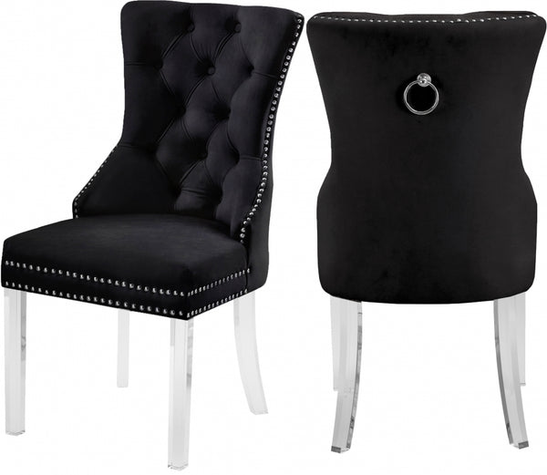 MILLAY VELVET DINING CHAIRS CHROME