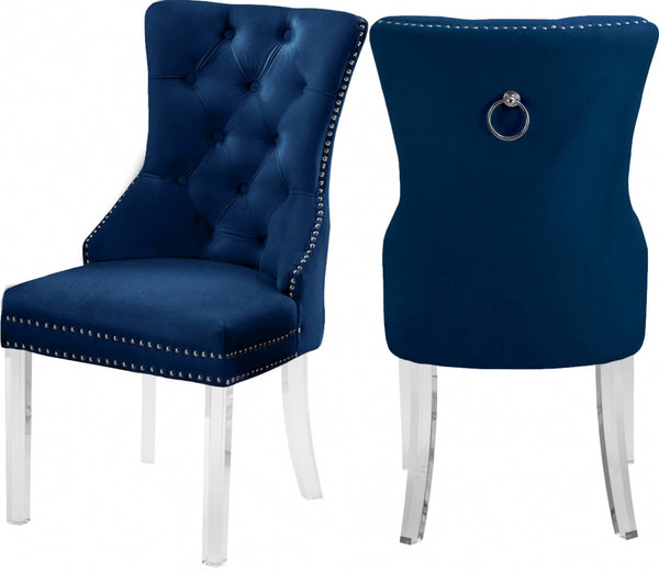 MILLAY VELVET DINING CHAIRS CHROME