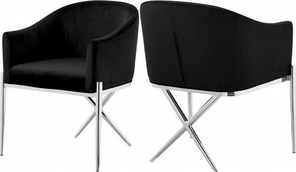 XAVIER VELVET DINING CHAIR CHROME