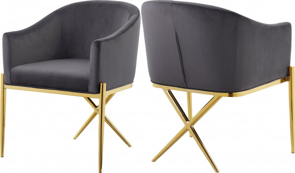 XAVIER VELVET DINING CHAIR GOLD