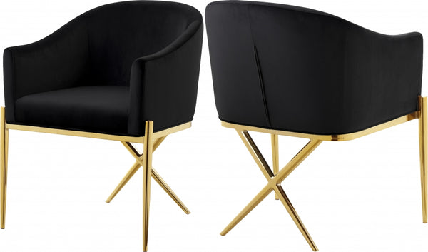 XAVIER VELVET DINING CHAIR GOLD