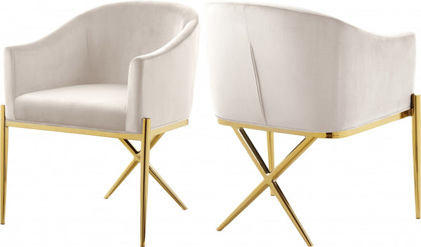 XAVIER VELVET DINING CHAIR GOLD