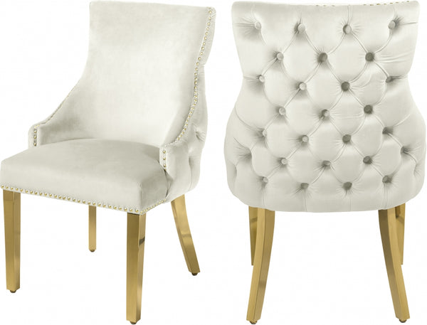 TUFT VELVET DINING CHAIR GOLD