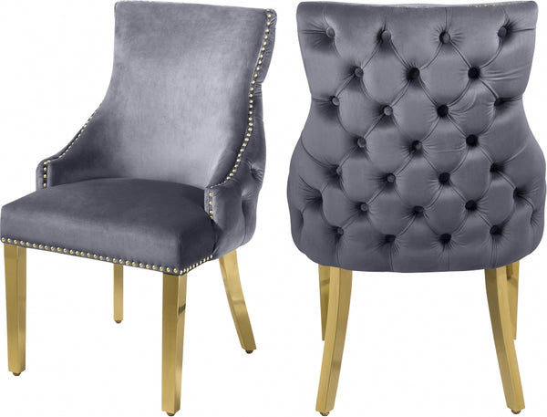 TUFT VELVET DINING CHAIR GOLD