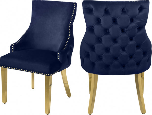 TUFT VELVET DINING CHAIR GOLD