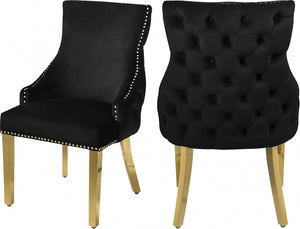 TUFT VELVET DINING CHAIR GOLD